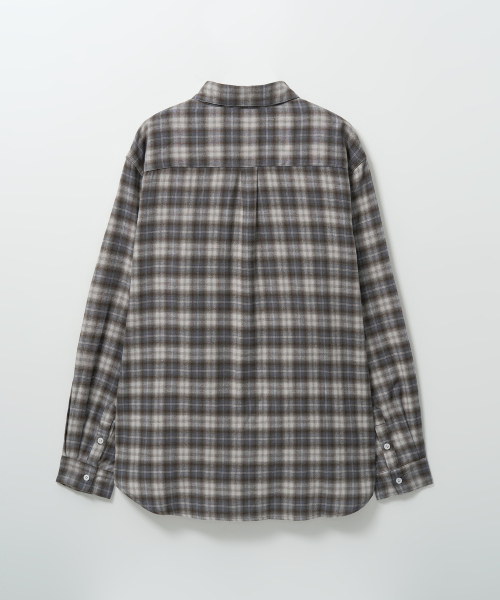 TOFFEE(トフィー)の「オンブレチェックシャツ(グレイッシュブルー)(シャツ/ブラウス・メンズ・その他・MEDIUM/LARGE/X-LARGE)」の3枚目の写真