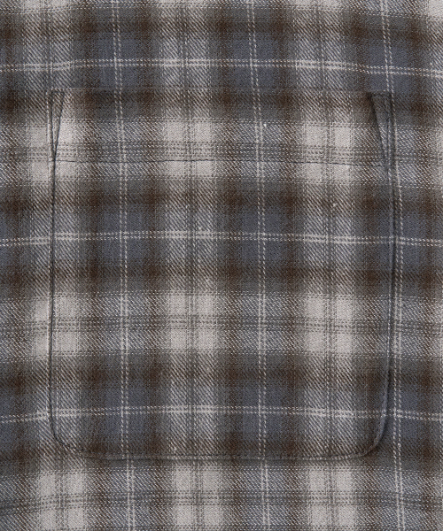 TOFFEE(トフィー)の「オンブレチェックシャツ(グレイッシュブルー)(シャツ/ブラウス・メンズ・その他・MEDIUM/LARGE/X-LARGE)」の5枚目の写真