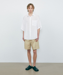 VTWO（ブイツー）の「Linen Linkle Washing Boxy Shirt_White（シャツ/ブラウス・メンズ）」
