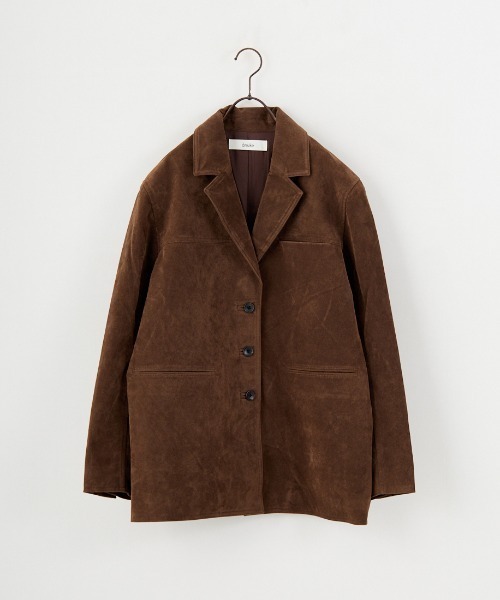ブラウン ジャケット サイズ38 アンヌーク anuke/アンヌーク] エコスエード ジャケット（テーラードジャケット