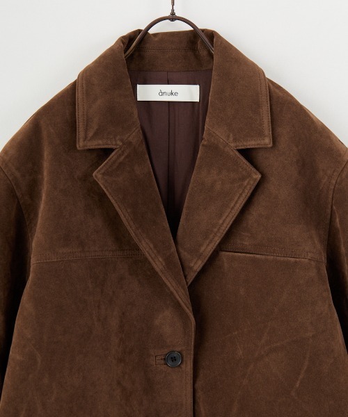 ブラウン ジャケット サイズ38 アンヌーク anuke/アンヌーク] エコスエード ジャケット（テーラードジャケット