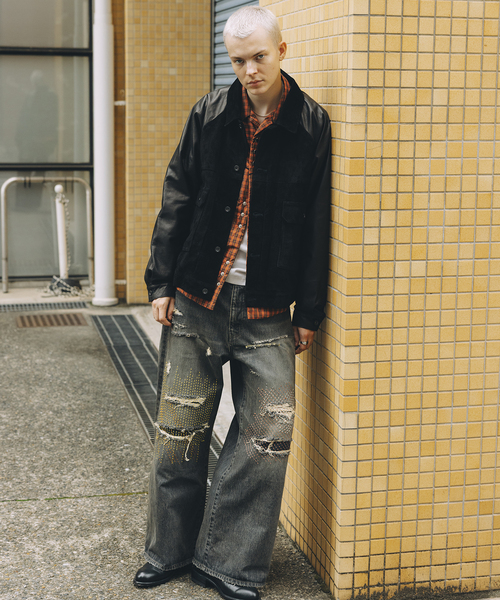 セール】A LEATHER × JOURNAL STANDARD COMBI TRUCKER JACKET