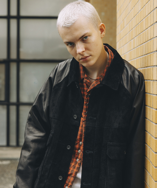 セール】A LEATHER × JOURNAL STANDARD COMBI TRUCKER JACKET