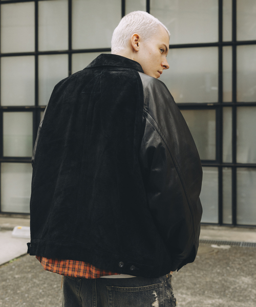 セール】A LEATHER × JOURNAL STANDARD COMBI TRUCKER JACKET