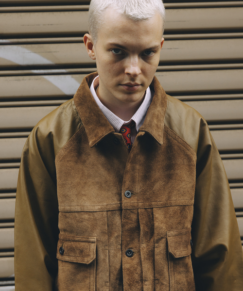 セール】A LEATHER × JOURNAL STANDARD COMBI TRUCKER JACKET
