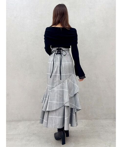 バックレースアップアシメマーメイドスカート（スカート）｜dazzlin