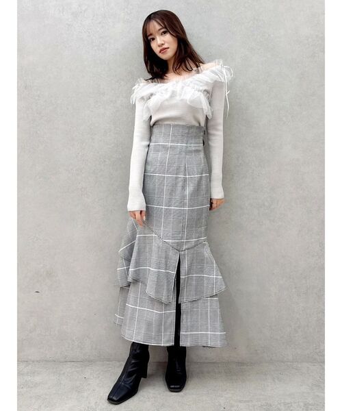 バックレースアップアシメマーメイドスカート（スカート）｜dazzlin