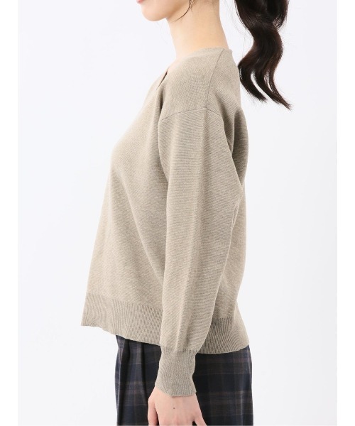 m.f.editorial(エムエフエディトリアル)の「【ストレッチ ハンドウォッシャブル】タカキューレディース ミラノ Vネック ニットプルオーバー(ニット/セーター・レディース・グリーン/ベージュ/グレー・MEDIUM/LARGE)」の11枚目の写真