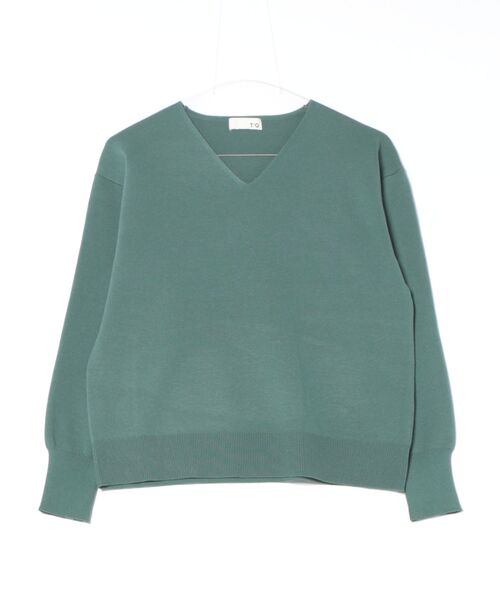 m.f.editorial(エムエフエディトリアル)の「【ストレッチ ハンドウォッシャブル】タカキューレディース ミラノ Vネック ニットプルオーバー(ニット/セーター・レディース・グリーン/ベージュ/グレー・MEDIUM/LARGE)」の15枚目の写真