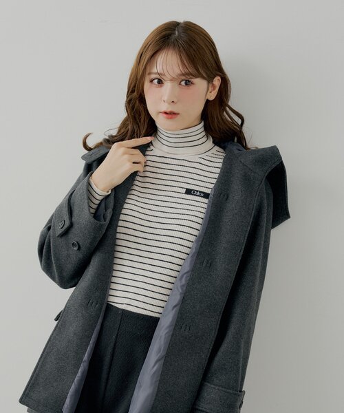 Chico（チコ）の「胸ロゴラメタートルニット（ニット/セーター・レディース・ピンク/ホワイト系その他3/グレー/ホワイト系その他2/アイボリー/ブラック・FREE）」の13枚目の写真