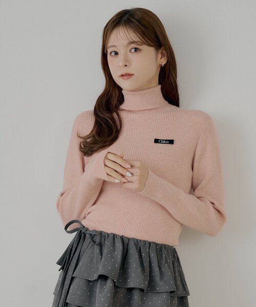 Chico（チコ）の「胸ロゴラメタートルニット（ニット/セーター・レディース・ピンク/ホワイト系その他3/グレー/ホワイト系その他2/アイボリー/ブラック・FREE）」の17枚目の写真