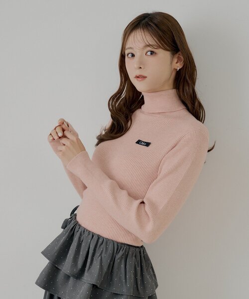 Chico（チコ）の「胸ロゴラメタートルニット（ニット/セーター・レディース・ピンク/ホワイト系その他3/グレー/ホワイト系その他2/アイボリー/ブラック・FREE）」の18枚目の写真