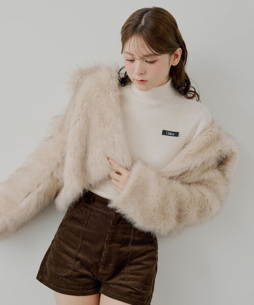 Chico（チコ）の「胸ロゴラメタートルニット（ニット/セーター・レディース・ピンク/ホワイト系その他3/グレー/ホワイト系その他2/アイボリー/ブラック・FREE）」の21枚目の写真