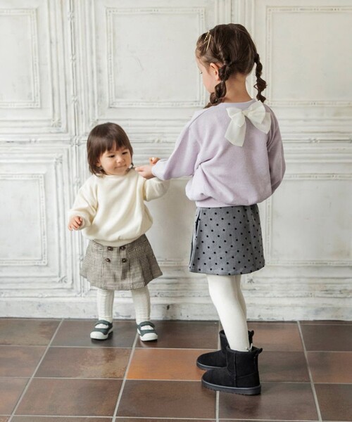 BRANSHES（ブランシェス）の「前ボタン起毛プリーツスカート（スカート・キッズ・ブラウン/グレー・80/110/130/150/100/140/90/120）」の9枚目の写真