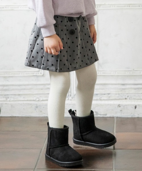 BRANSHES（ブランシェス）の「前ボタン起毛プリーツスカート（スカート・キッズ・ブラウン/グレー・80/110/130/150/100/140/90/120）」の2枚目の写真