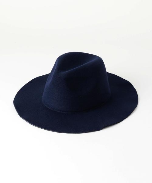 green label relaxing（グリーンレーベルリラクシング）の「GLRフェルトライクブリムハット②◆（ハット・キッズ・ベージュ/ネイビー・52cm/54cm）」の2枚目の写真