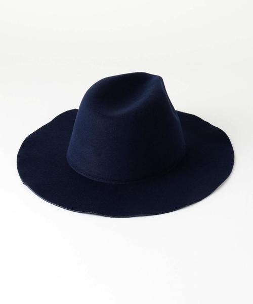 green label relaxing（グリーンレーベルリラクシング）の「GLRフェルトライクブリムハット②◆（ハット・キッズ・ベージュ/ネイビー・52cm/54cm）」の4枚目の写真