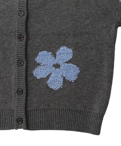 ScoLar(スカラー)の「153732:2WAYお花サガラ刺繍ジャガードニットカーディガン(カーディガン/ボレロ・レディース・チャコールグレー/ベージュ・M)」の21枚目の写真