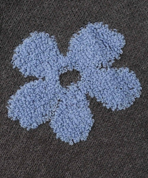 ScoLar(スカラー)の「153732:2WAYお花サガラ刺繍ジャガードニットカーディガン(カーディガン/ボレロ・レディース・チャコールグレー/ベージュ・M)」の22枚目の写真