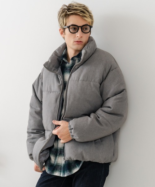 Blue Standard (ブルースタンダード)の「【Blue Standard/ブルースタンダード】ウールタッチ ヘリンボーン ファイバーダウンジャケット 軽量 大人カジュアル(ダウンジャケット/コート・メンズ・ブラック/グレー・LARGE/MEDIUM/X-LARGE)」の2枚目の写真