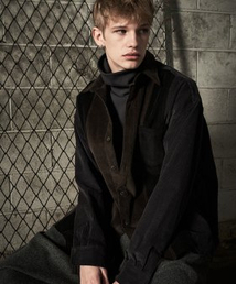 Corduroy color scheme overshirt black