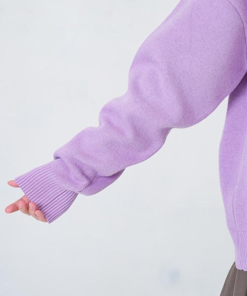 ScoLar(スカラー)の「153727:風船ネコちゃんジャガードニットカーディガン(カーディガン/ボレロ・レディース・グリーン/パープル/ブラック・M)」の19枚目の写真