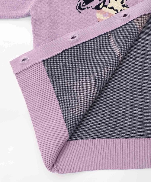 ScoLar(スカラー)の「153727:風船ネコちゃんジャガードニットカーディガン(カーディガン/ボレロ・レディース・グリーン/パープル/ブラック・M)」の6枚目の写真