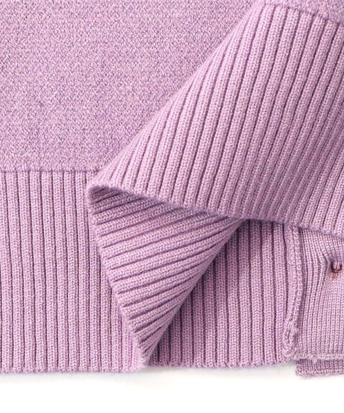 ScoLar(スカラー)の「153727:風船ネコちゃんジャガードニットカーディガン(カーディガン/ボレロ・レディース・グリーン/パープル/ブラック・M)」の7枚目の写真