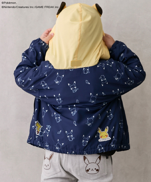 petit main（プティマイン）の「【モンポケ】ウィンブレ（ナイロンジャケット・キッズ・イエロー/ネイビー・90cm/110cm/80ｃｍ/120cm/100cm）」の4枚目の写真