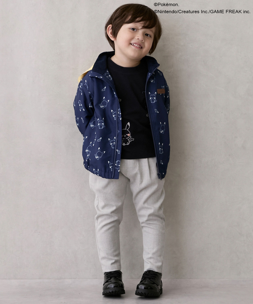 petit main（プティマイン）の「【モンポケ】ウィンブレ（ナイロンジャケット・キッズ・イエロー/ネイビー・90cm/110cm/80ｃｍ/120cm/100cm）」の5枚目の写真