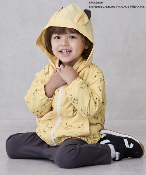 petit main（プティマイン）の「【モンポケ】ウィンブレ（ナイロンジャケット・キッズ・イエロー/ネイビー・90cm/110cm/80ｃｍ/120cm/100cm）」の7枚目の写真