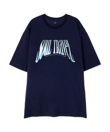 [オーバーサイズ]ソウルトレブル13番手コットンラウンドネック半袖Tシャツ_ネイビー
