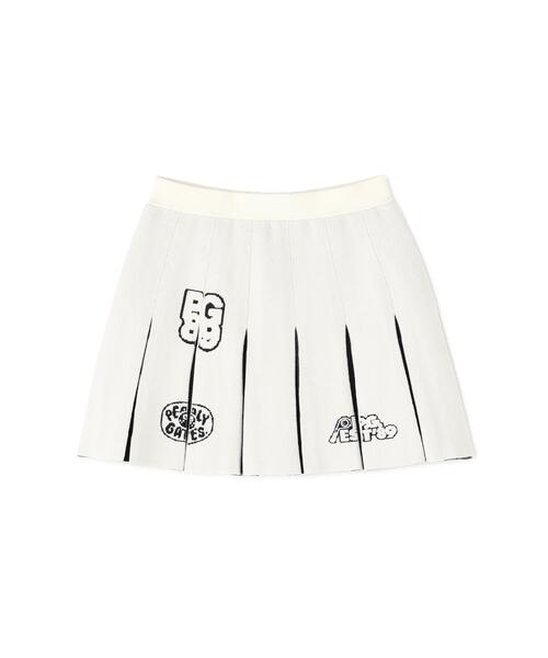 PEARLY GATES(パーリーゲイツ)の「【PEARLY GATES】14GダブルJQ×ワッペン風ニットプリーツスカート(スカート・レディース・ホワイト/ネイビー/ベージュ・SMALL/MEDIUM/LARGE)」の7枚目の写真