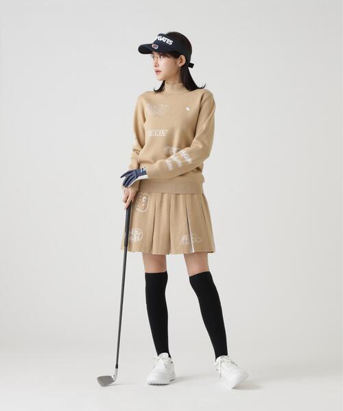 PEARLY GATES(パーリーゲイツ)の「【PEARLY GATES】14GダブルJQ×ワッペン風ニットプリーツスカート(スカート・レディース・ホワイト/ネイビー/ベージュ・SMALL/MEDIUM/LARGE)」の21枚目の写真