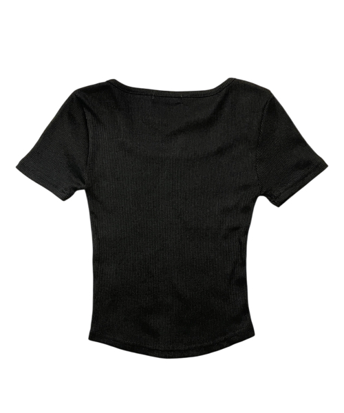 BORN SLIPPY（ボーンスリッピー）の「Cross Square Neck T-shirt (Black)（Tシャツ/カットソー・レディース・その他・FREE）」の2枚目の写真
