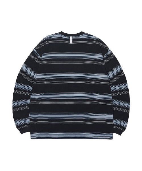 NOMANUAL(NOMANUAL)の「「NOMANUAL /ノーマニュアル」NM ストライプド ロング スリーブT(Tシャツ/カットソー・メンズ・バーガンディー/ブラック・M)」の11枚目の写真