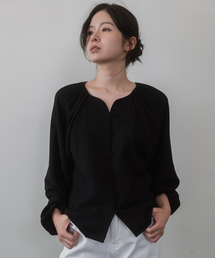 LAMINEZ（ラミネズ）の「ラグランシャーリングブラウス - ブラック（シャツ/ブラウス）」