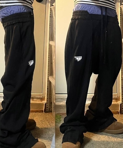 ROYAL FLASH(ロイヤルフラッシュ)の「ECRZN/エクラゾン/DoubleWaist Docking Pants(スウェットパンツ・メンズ・ブラック・F)」の1枚目の写真