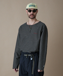 PENFIELD（ペンフィールド）の「[TRAILWEAR] インディゴボーダーボートネックTシャツ ブラック_FR2KT83U（Tシャツ/カットソー）」