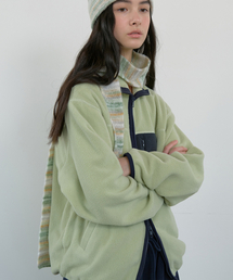 Majournee（マジョネ）の「STRIPE MUFFLER_GREEN MIX（マフラー）」