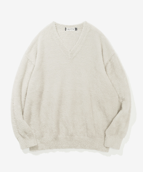 VASTIC(バスティック)の「ヘアリーリバースVネックニット_ベージュ(ニット/セーター・メンズ・その他・MEDIUM/LARGE)」の2枚目の写真