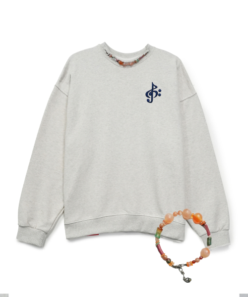 2113 STUDIO(イイルイルサムスタジオ)の「コンバーチブルストーンチョーカー スウェット ライトグレー(Tシャツ/カットソー・レディース・その他・FREE)」の1枚目の写真