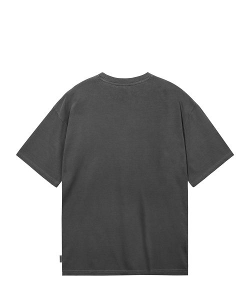 GAINSBORO（ゲインズボロ）の「[クールコットン] ピグメントラウンドスモールロゴTシャツ_ダークグレー/レッド（Tシャツ/カットソー・レディース・その他・X-SMALL/LARGE/MEDIUM）」の2枚目の写真