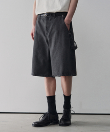 ウェールズカーペンターバミューダデニムパンツ[BLACK]