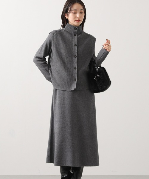 Gready Brilliant（グレディブリリアン）の「２ｗａｙベストセットワンピ（ワンピース・レディース・ブラック/グレー・38）」の2枚目の写真