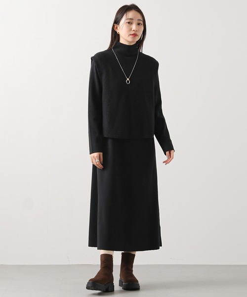 Gready Brilliant（グレディブリリアン）の「２ｗａｙベストセットワンピ（ワンピース・レディース・ブラック/グレー・38）」の3枚目の写真