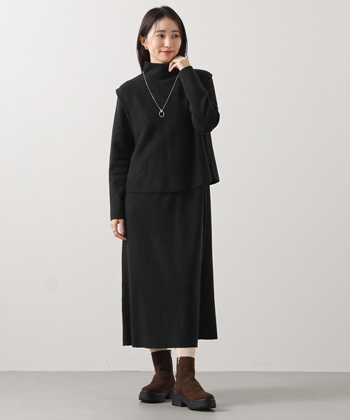 Gready Brilliant（グレディブリリアン）の「２ｗａｙベストセットワンピ（ワンピース・レディース・ブラック/グレー・38）」の7枚目の写真