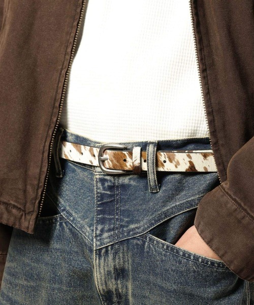 RAGEBLUE(レイジブルー)の「リアルレザー/アニマル柄ベルト(ベルト・メンズ・ホワイト系その他/ホワイト系その他2/ブラウン系その他・FREE)」の2枚目の写真