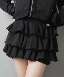 DARRDY（ダーディー）の「【DARRDY/ダーディー】裏毛ティアードスカート/スタッズリボン/裾レース/インナーパンツ付き/セットアップ対応（スカート）」