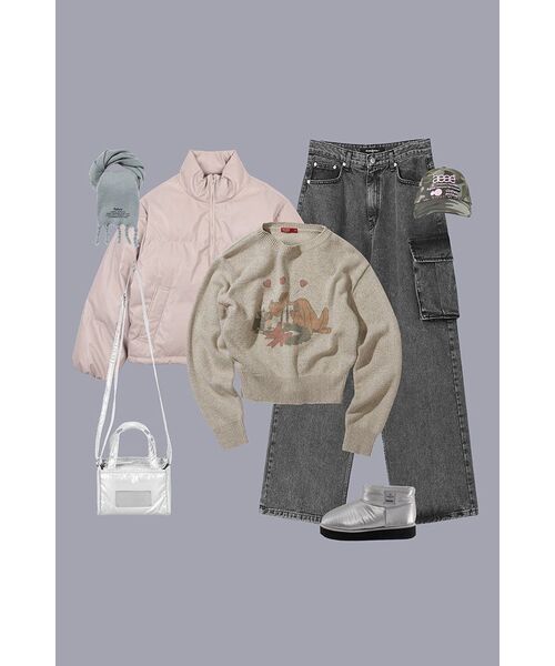 SHOEHI(シューハイ)の「ドナスパディングショートアグブーツ(3Colors)_B2227(ブーツ・レディース・ブラック/ピンク/シルバー・24.5cm/25cm/22.5cm/23cm/23.5cm/24cm)」の15枚目の写真